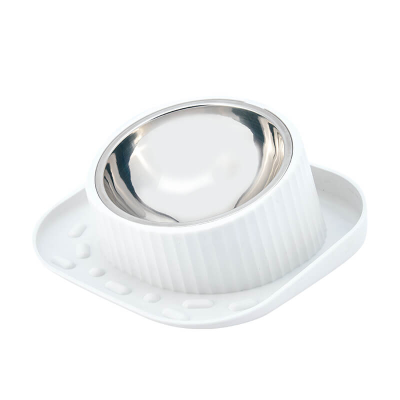 Cuenco de alimentación antiderrame con protector de cuello para mascotas