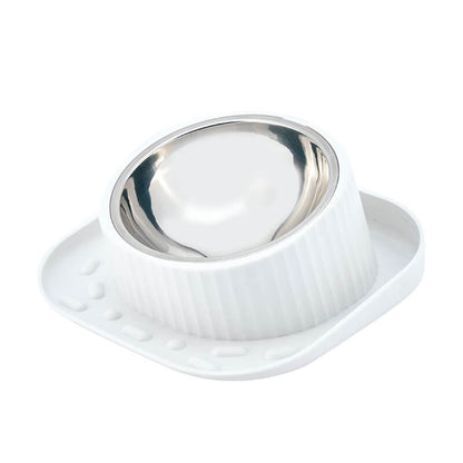 Cuenco de alimentación antiderrame con protector de cuello para mascotas