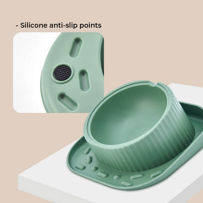 Cuenco de alimentación antiderrame con protector de cuello para mascotas