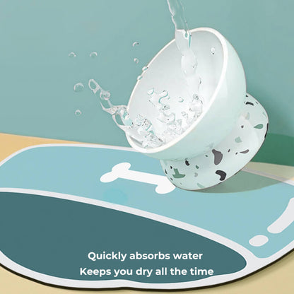 Alfombrilla absorbente de secado rápido y antideslizante para alimentación de mascotas