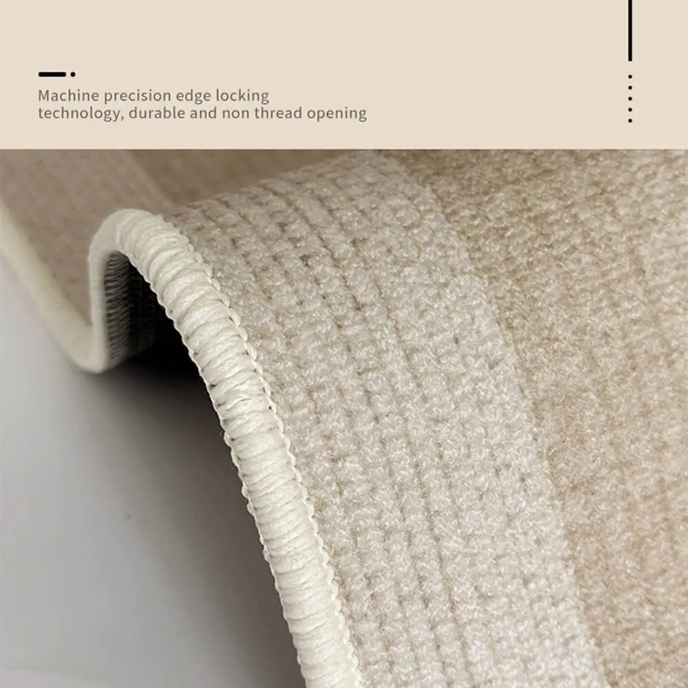 Alfombra Minimalista Moderna de Cachemira con Rayas Crema - KNICHE