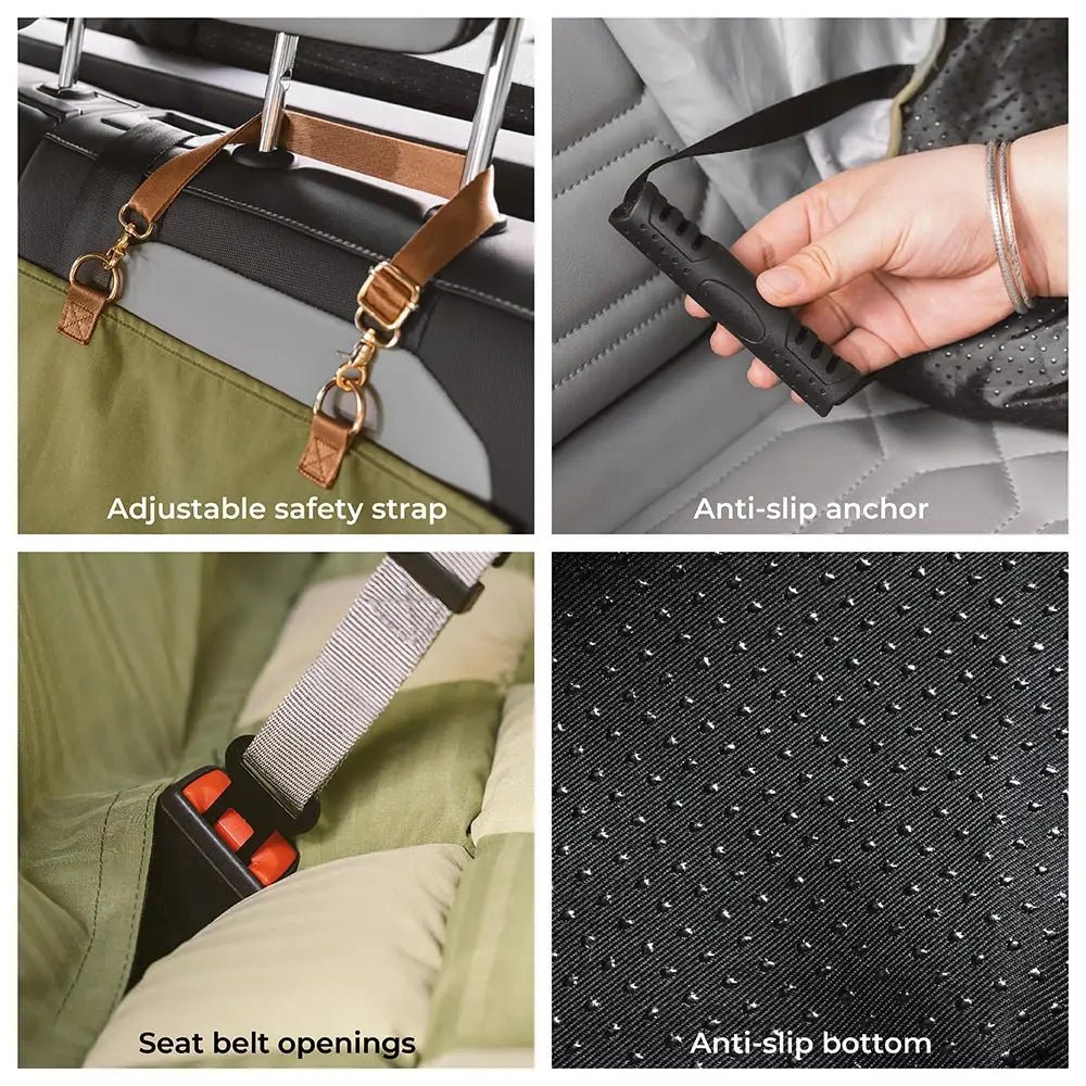 Asiento de Coche para Perros Grandes con Cojines de Viaje y Seguridad para el Asiento Trasero – Chessboard Lounge - KNICHE