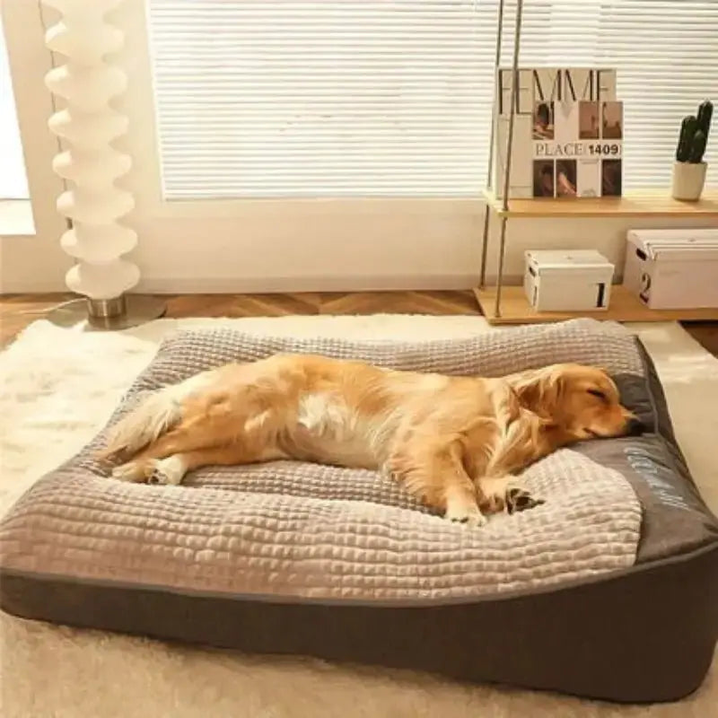 Cama Grande y Gruesa para Perros Resistente a Arañazos con Protección de la Columna - KNICHE