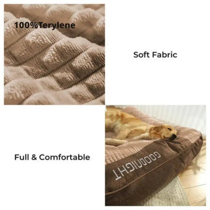 Cama Grande y Gruesa para Perros Resistente a Arañazos con Protección de la Columna - KNICHE