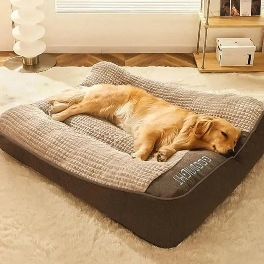 Cama Grande y Gruesa para Perros Resistente a Arañazos con Protección de la Columna - KNICHE