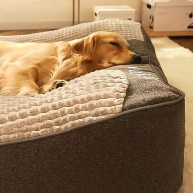 Cama Grande y Gruesa para Perros Resistente a Arañazos con Protección de la Columna - KNICHE