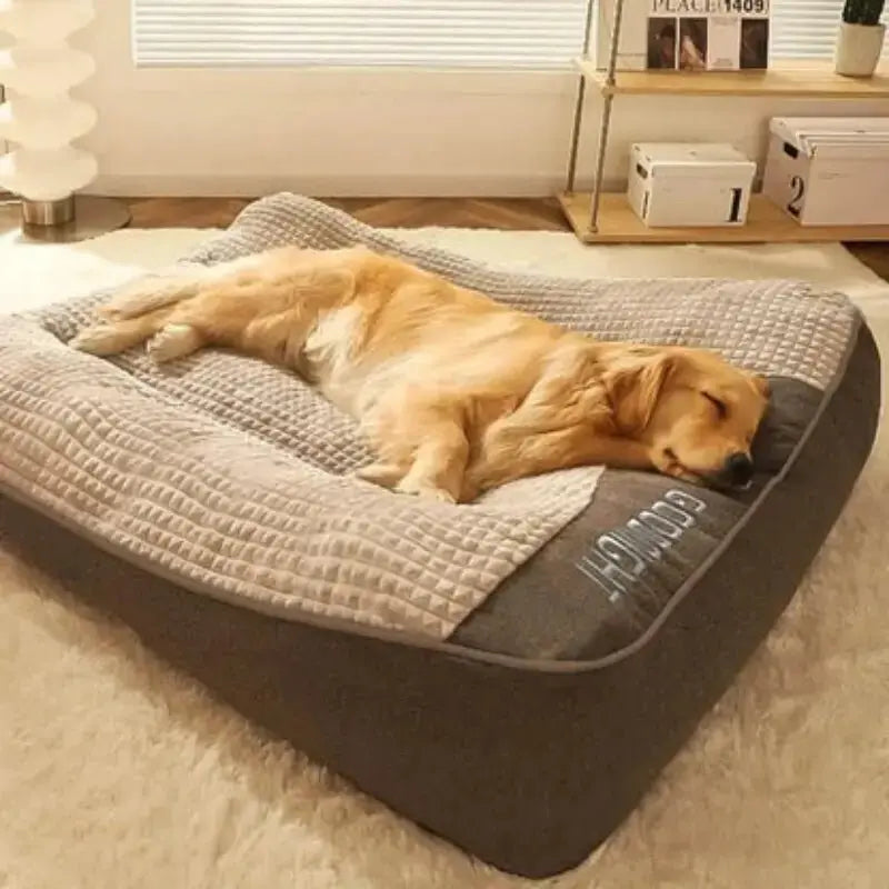 Cama Grande y Gruesa para Perros Resistente a Arañazos con Protección de la Columna - KNICHE