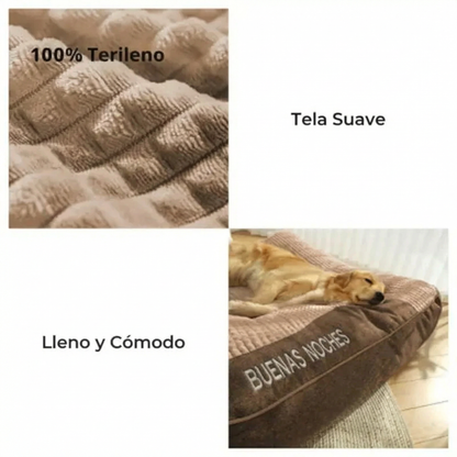 Cama Grande y Gruesa para Perros Resistente a Arañazos con Protección de la Columna