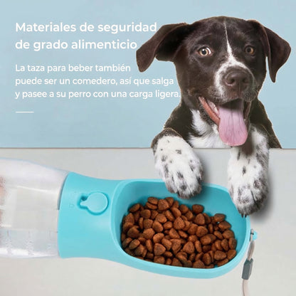 Botella de Agua Portátil Multifuncional 3 en 1 para Paseos con Perros