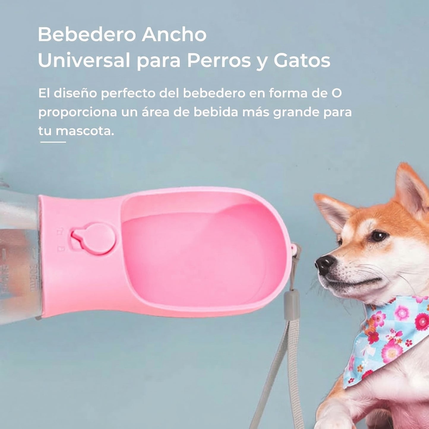 Botella de Agua Portátil Multifuncional 3 en 1 para Paseos con Perros