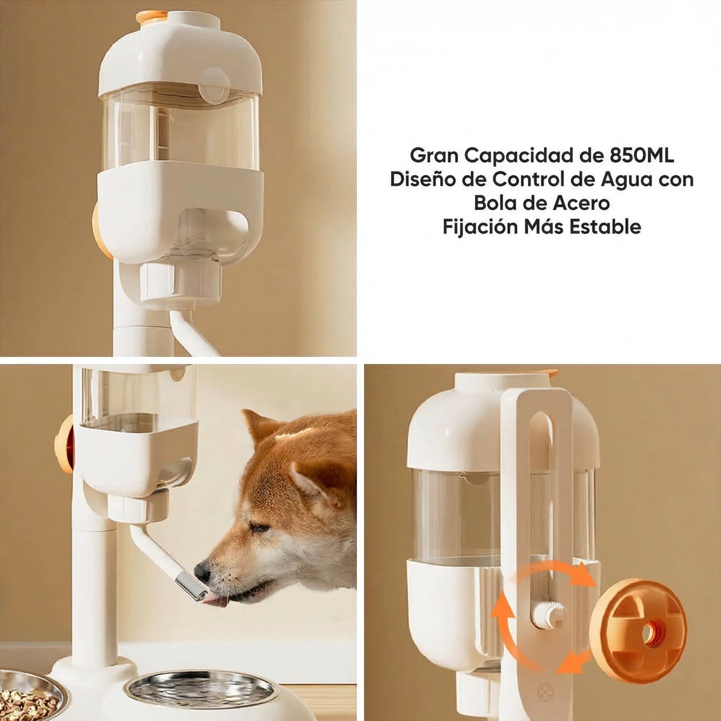 Estación de Alimentación para Mascotas con Dispensador de Comida y Agua Automática