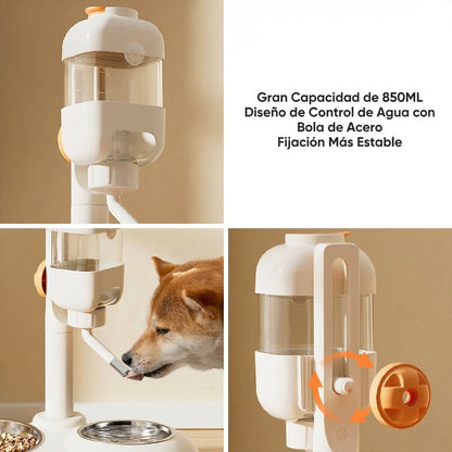 Estación de Alimentación para Mascotas con Dispensador de Comida y Agua Automática