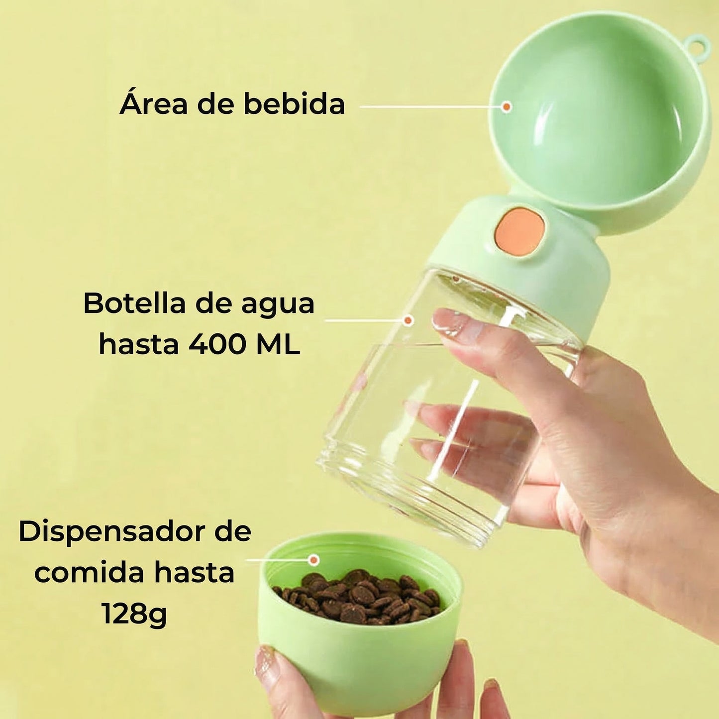 Botella de Agua Portátil 2 en 1 para Perros al Aire Libre