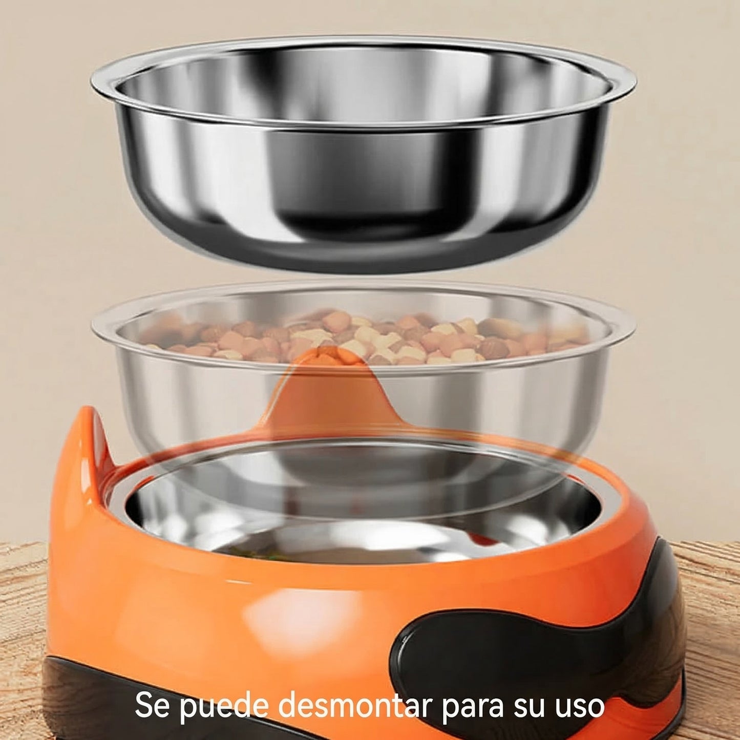 Cuenco para mascotas de gran capacidad y fácil de limpiar con acero inoxidable