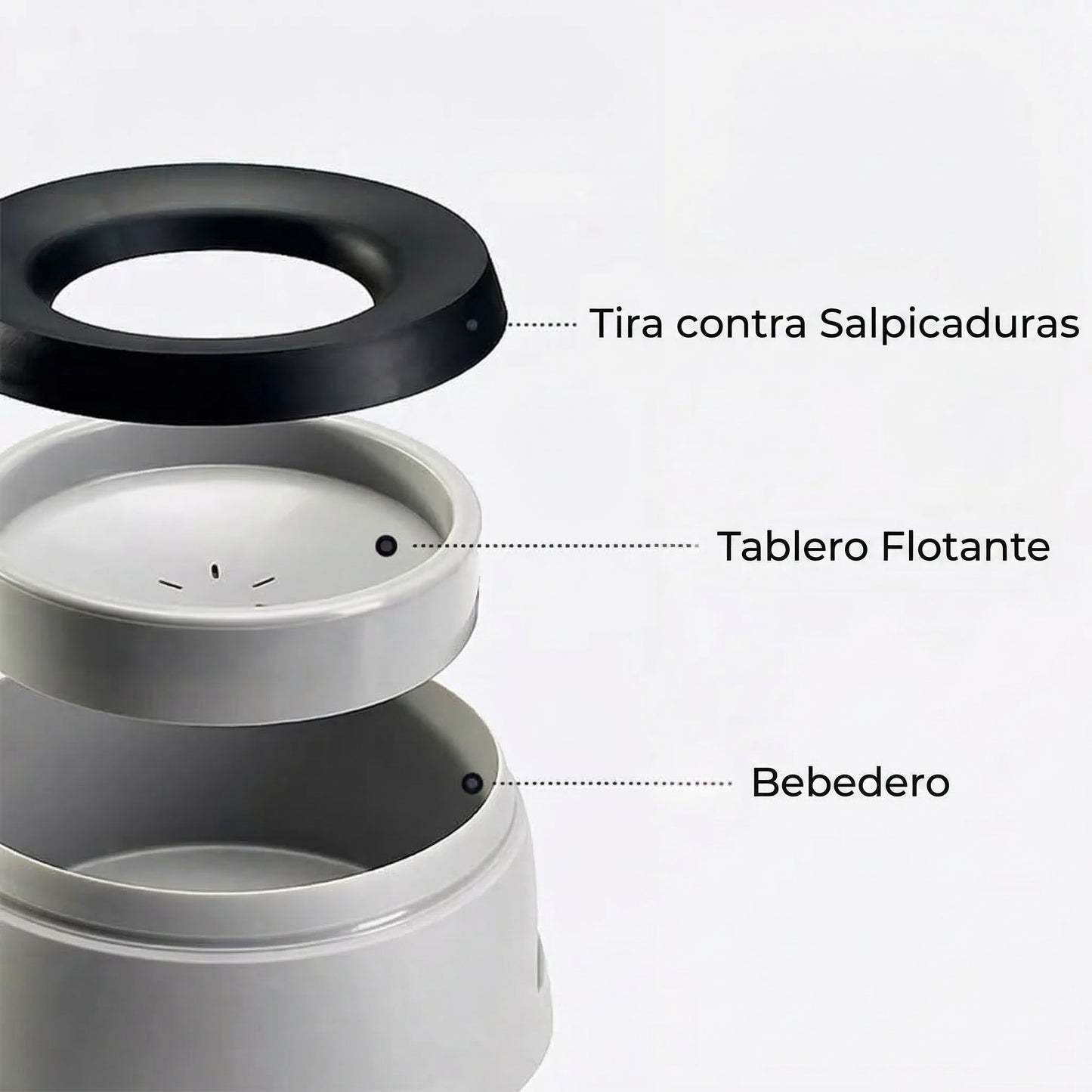 Bebedero para perros antiderrame para viaje en vehículo con disco flotante