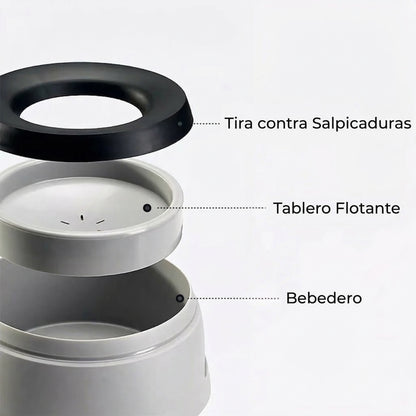 Bebedero para perros antiderrame para viaje en vehículo con disco flotante