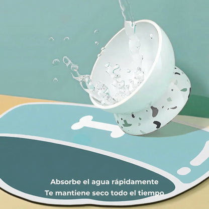 Alfombrilla absorbente de secado rápido y antideslizante para alimentación de mascotas